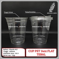 Cup PLASTIK PET 14 oz flat thick PET plastic Cup flat 14 oz thick flat