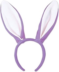 Beistle Soft-Touch Bunny Ears, Lavender/White, One Size (40771-LW)