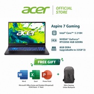 ACER ASPIRE 7 A715-59G-54Q6 LAPTOP (Intel® Core™ 5 210H/RTX3050 4GB GDDR6/8GB DDR4/512GB SSD/15.6'' 