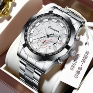 Watch Men's Watch Waterproof Men's Watch Steel Band Watch Dual Calendar Quartz Watch Retro Watch/7.7