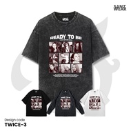 SANZ TWICE T-shirt | Stonewashed washed sandwash t-shirt | Black white longsleeve | TWICE-3