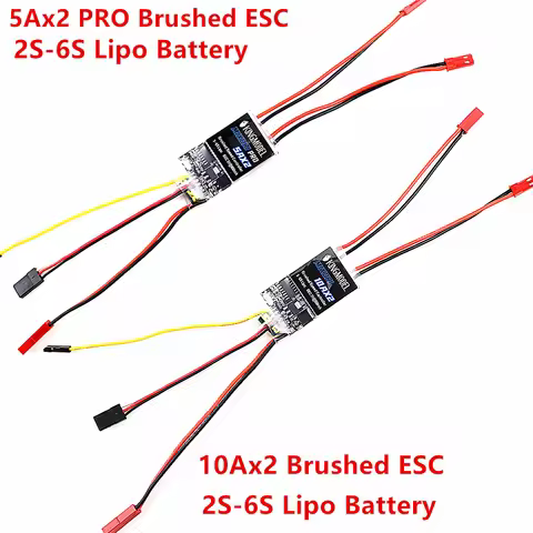 5Ax2 PRO 10Ax2 Dual Way Bidirectional Brushed ESC 2s-6S Lipo Speed Control For Rc Model Boat/tank Br