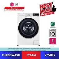 [FREE SHIP] LG 9/5kg Front Load Inverter Washer Dryer FV1209D4W with AI Direct Drive Steam