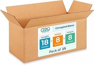 DL Packaging Medium Corrugated Moving Boxes 18"L x 8"W x 8"H (Pack of 25) - Excellent Choice of Stur