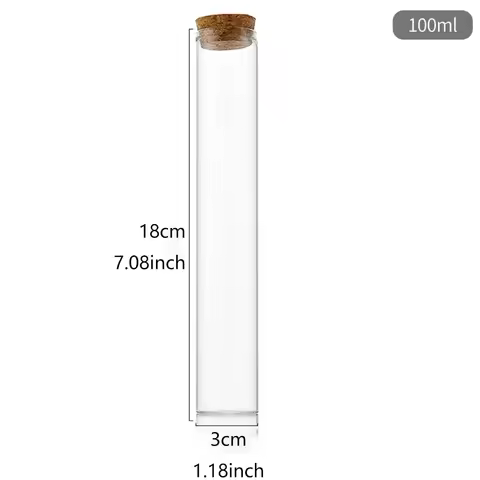 10ml/15ml/20ml/30ml/40ml/50ml/55ml/60ml/80ml/100ml Cork Stopper Dragees Jars BottlesSmall Glass Test