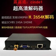 🔥露天【至低價】h.265 h.264 h265 hdmi vga cvbs 超低延遲音視頻4K解碼器SRT