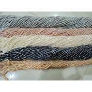 Real Pearl Rice Beads + Round