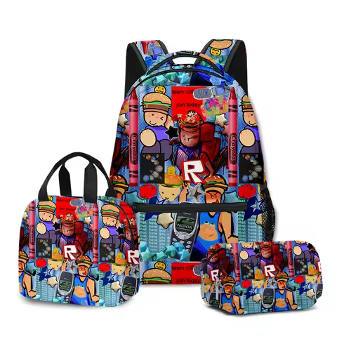 Cartoon Popular Funny Gubby Plush 3D Print 3pcs/Set Student School Bags Laptop Daypack Backpack port