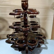 KAYU 20 Hole Aqua Glass Inlay/Place - Teak Wood Material - Lotus Model.