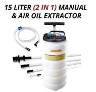 Oil Extractor 15Liter Pneumatic & Manual Oil Extractor Pump Vacuum Oil Fluid Pump 15 L Pneumatic Oil