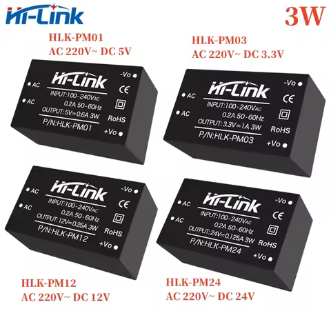 Hi-Link HLK-PM01 PM03 PM09 PM12 PM15 PM24 3W 220V to 3.3V/5V/9V/12V/24V Power Supply Module Intellig