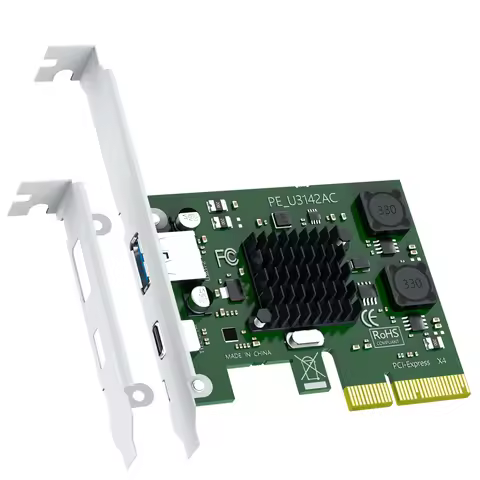 2-Port 10Gb USB 3.1 Gen2 (Type-C and Type-A) to PCIE X4 Expansion Card with ASM 3142 Chip