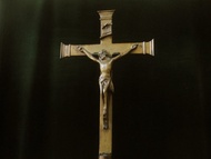 【老時光 OLD-TIME】早期二手歐洲銅製耶穌十字架擺飾品