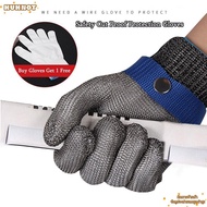 HUHNOT Protection Gloves Mesh Butcher Mittens Work Non-slip Stab Resistant Glove