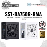 SilverStone DA750R 80 Plus Gold 750W ATX 3.0 & PCIe 5.0 Fully Modular Power Supply PSU - Black / Whi