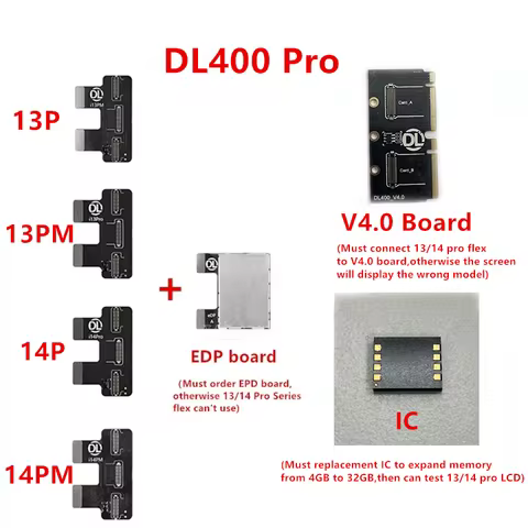 DL400 Pro LCD Tester New 17/17Air/17Pro/17ProMax Test Flex Cable & Memory Expand IC & EDP Board And 