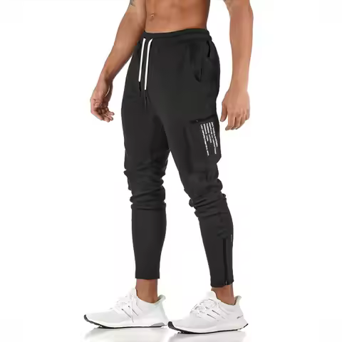 Men's Cargo Pants Gym Workout Sweatpants Tactical Training Track Pants Fitness Casual Jogger Trouser