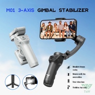 M01 3-Axis Smartphone Gimbal Stabilizer with Fill Light Anti-shake Handheld Gimbal for Phone Vlog Vi
