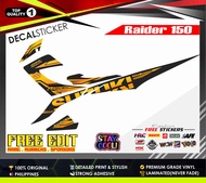 Suzuki Raider 150 Decals: Waterproof motorcycle Sticker . ( Fits to R150 carb type Reborn Reloaded S