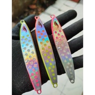 Squid metal jig polka z fishing bait 80 grams full gid polka dot motif meyala bright glow in the dar
