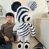 [Lego.Bao Nhi Store 97] [Size: 90CM] New 90CM Stripe Bearbrick Puzzle / Puzzle Model 🩵