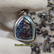 Blue Leklai Pendant 蓝力泥吊坠 Leklai Amulet 马来西亚力泥 100% Natural Leklai