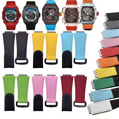 Customized FKM Rubber Watch Strap For Richard Mille Elastic Nylon RM011 RM030 RM005 RM035 RM0 55 RM3