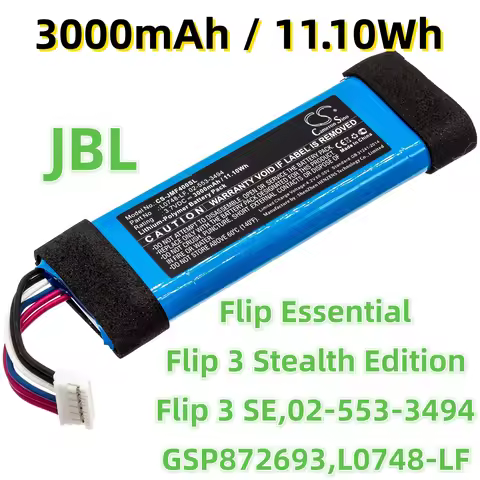 Replacement Battery for JBL:Flip Essential,Flip 3 Stealth Edition,Flip 3 SE,02-553-3494,GSP872693,L0