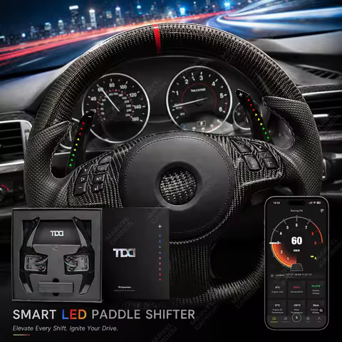 MC LED Steering Wheel Paddle Shifter For BMW 3 5 F10 F30 G20 I8 M3 E46 E90 G30 Z4 Mobile Phone Conne