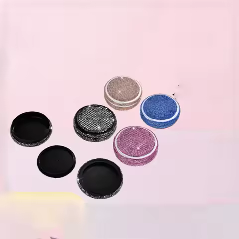 Bling Diamond Snus Can Storage Case 2 Layer With Lid Tablet Organize Container Snuff Box Cigarettes 