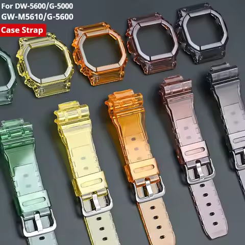 Strap With Case for Casio G-Shock DW-5600 DW-5000 GW-M5610 GLX-5600 Men Women Replacement Rubber Res