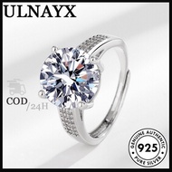 PT950 Moissanite Five Karat Silver Ring Women's Jewelry
