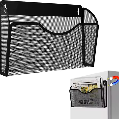 1-Tier File Holder File Organizer Large Capacity File Holder for Refrigerator File Cabinets Whiteboa