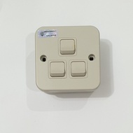PDL Metal Clad Switch 3 Gang 2 Way