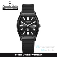 [Official Warranty] Alexandre Christie 2941LDRIPBA Women's Black Dial Silicone Strap Watch