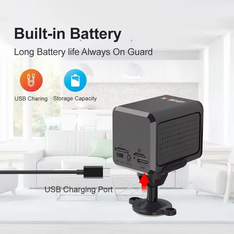 LS VISION 5MP Mini Wireless Security Camera 4G Home Wifi Network Infrared Night Vision PIR Motion De