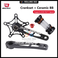 【Rolling 365】BOLANY Folding Bicycle Crankset 130BCD With Chainring Ceramic Bearing Axis Base Bracket Aluminum Alloy Bike