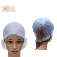 [lighthivenn] Silicone Hair Styling Coloring Cap + Hook Needle Color Dye Highlighting Dye Cap