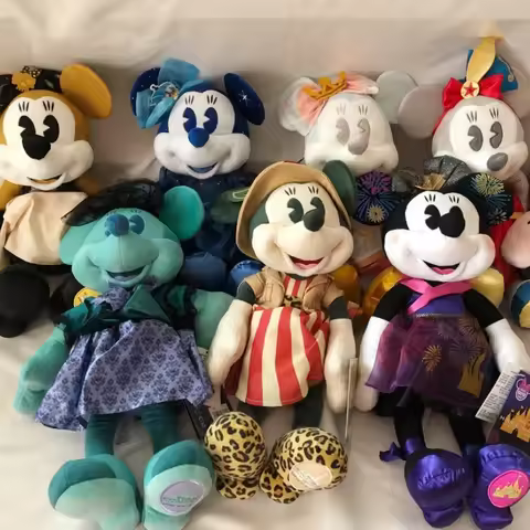Original Disney Mickey Mouse Plush Dolls Minnie Mickey Collection Stuffed Plushie Anime Cartoon Badg