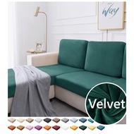 Velvet Sofa Seat Cushion Covers for Living Room Thicken Elastic Cushion Cover Chair Corner Sectional L Shape Furniture Slipcover 1/2/3/4 Seater