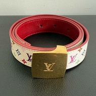 LV路易威登 白三彩腰帶75碼
