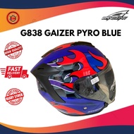 Helmet Gracshaw G838 Gaizer Blue Pyro Helmet (READY STOCK) Helmet Open Face