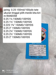 Jaring ikan 0.25 150md/100yds tate UKURAN TINGGAL PILIH pukat ikan jaring ikan senar jaring ikan mur