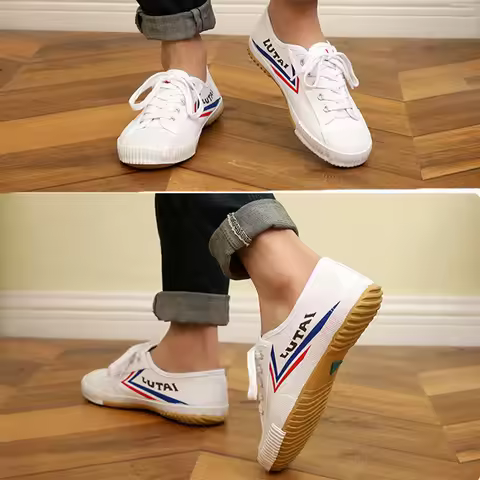 USHINE EU37-46 Canvas Kung Fu Shoe Martial Arts TaiChi Taekwondo WuShu Karate Sports Shoes Sneakers 