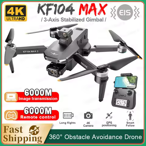 SJRC KF104 Max EIS Drone 4K Professional 3-Axis Gimbal Obstacle Avoidance 6KM Drones With Camera Fol