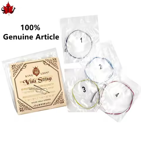 1 Set 100% Genuine Article KING LION Viola Strings V125, Steel Wire Alloy A D G C Viola Strings, Par
