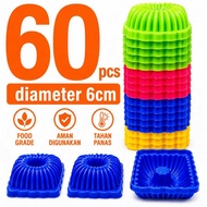 60 PCS Putu Ayu Segi KH Mold Cake Molds | Food Grade Plastic Putu Ayu Mold Diameter 6 cm Height 3 cm