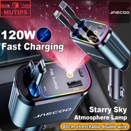 JAECOO Car Charger USB Fast Charge Type-C/IOS Adapter Starry Sky Atmosphere Lamp Car Charging For JA