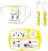 Ken Onishi LLA-3200 Leo Lioni LL Melamine Dinnerware Gift Set (Plate, Mug, Spoon, Fork) 9.1 x 3.9 x 