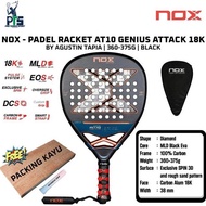 PADEL RACKET NOX AT10 GENIUS ATTACK 18K ALUM BY AGUSTIN TAPIA 2025 360-375G BLACK ORIGINAL AND TRUST